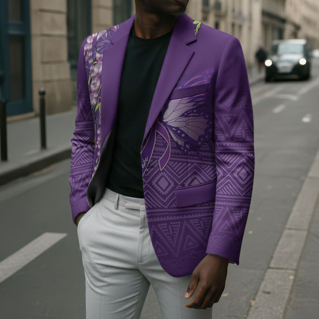 Lupus Awareness Purple Ribbon Butterfly Blazer Hope