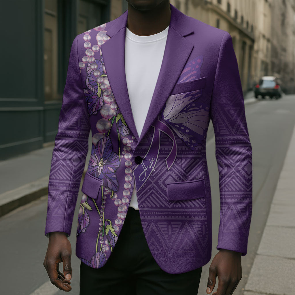 Lupus Awareness Purple Ribbon Butterfly Blazer Hope