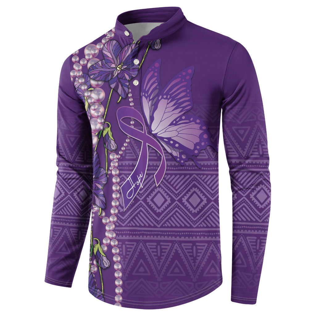 Lupus Awareness Purple Ribbon Butterfly Button Sweatshirt Hope