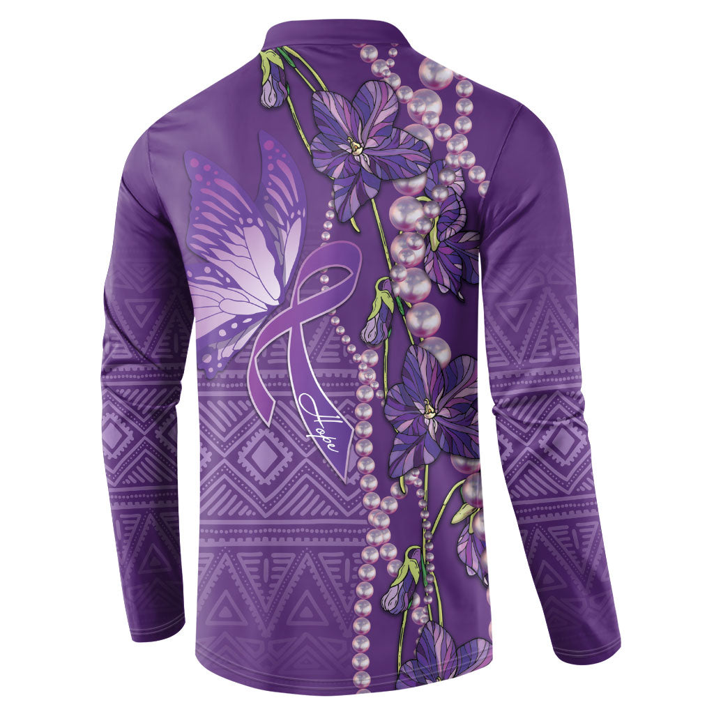 Lupus Awareness Purple Ribbon Butterfly Button Sweatshirt Hope