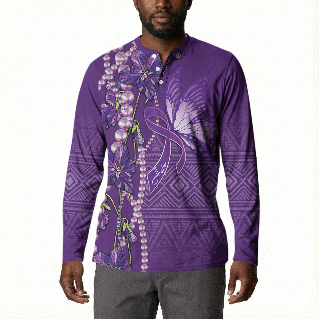 Lupus Awareness Purple Ribbon Butterfly Button Sweatshirt Hope