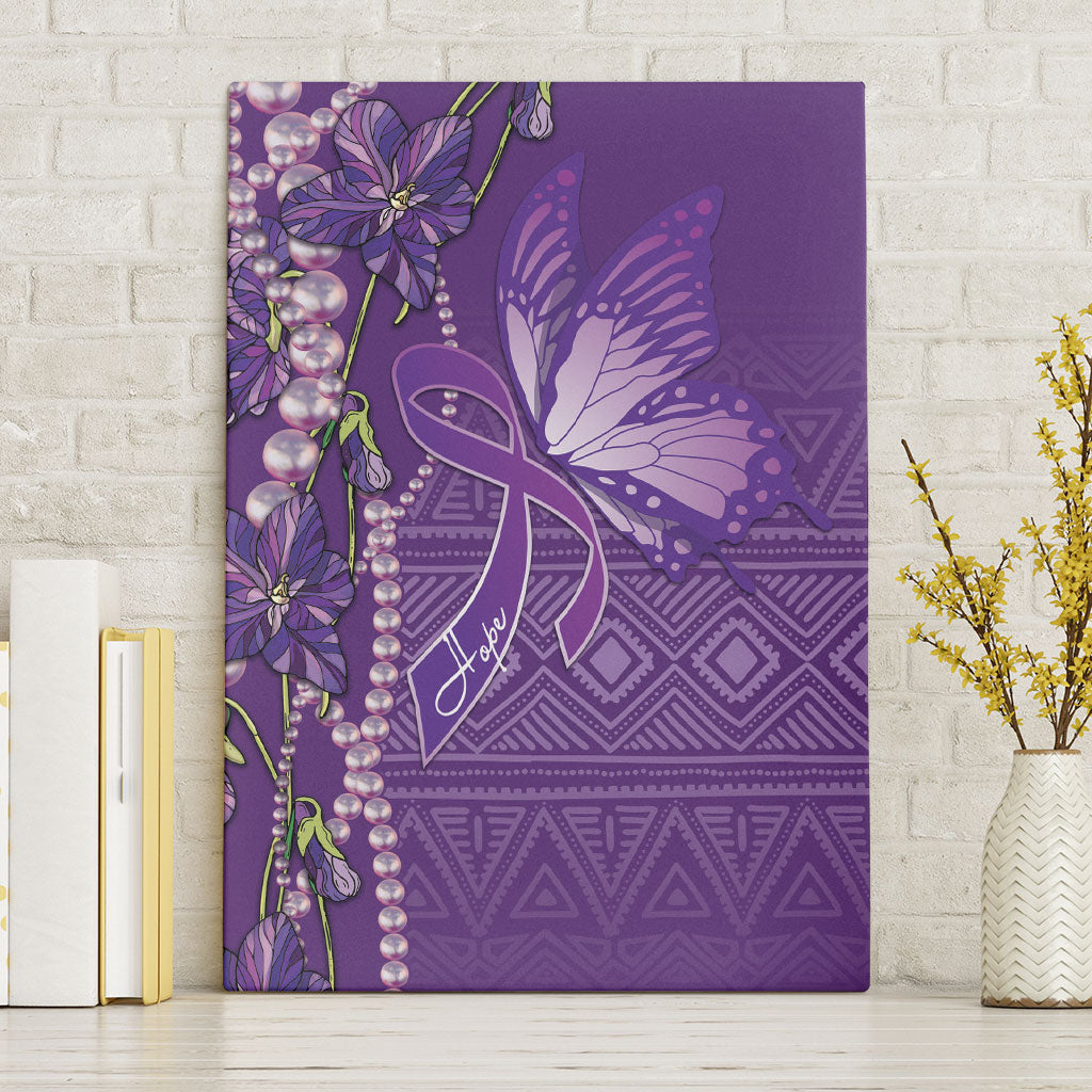 Lupus Awareness Purple Ribbon Butterfly Canvas Wall Art Hope
