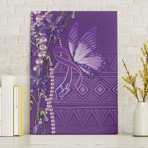 Lupus Awareness Purple Ribbon Butterfly Canvas Wall Art Hope