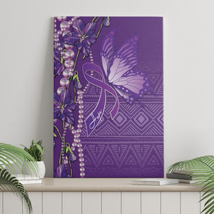 Lupus Awareness Purple Ribbon Butterfly Canvas Wall Art Hope