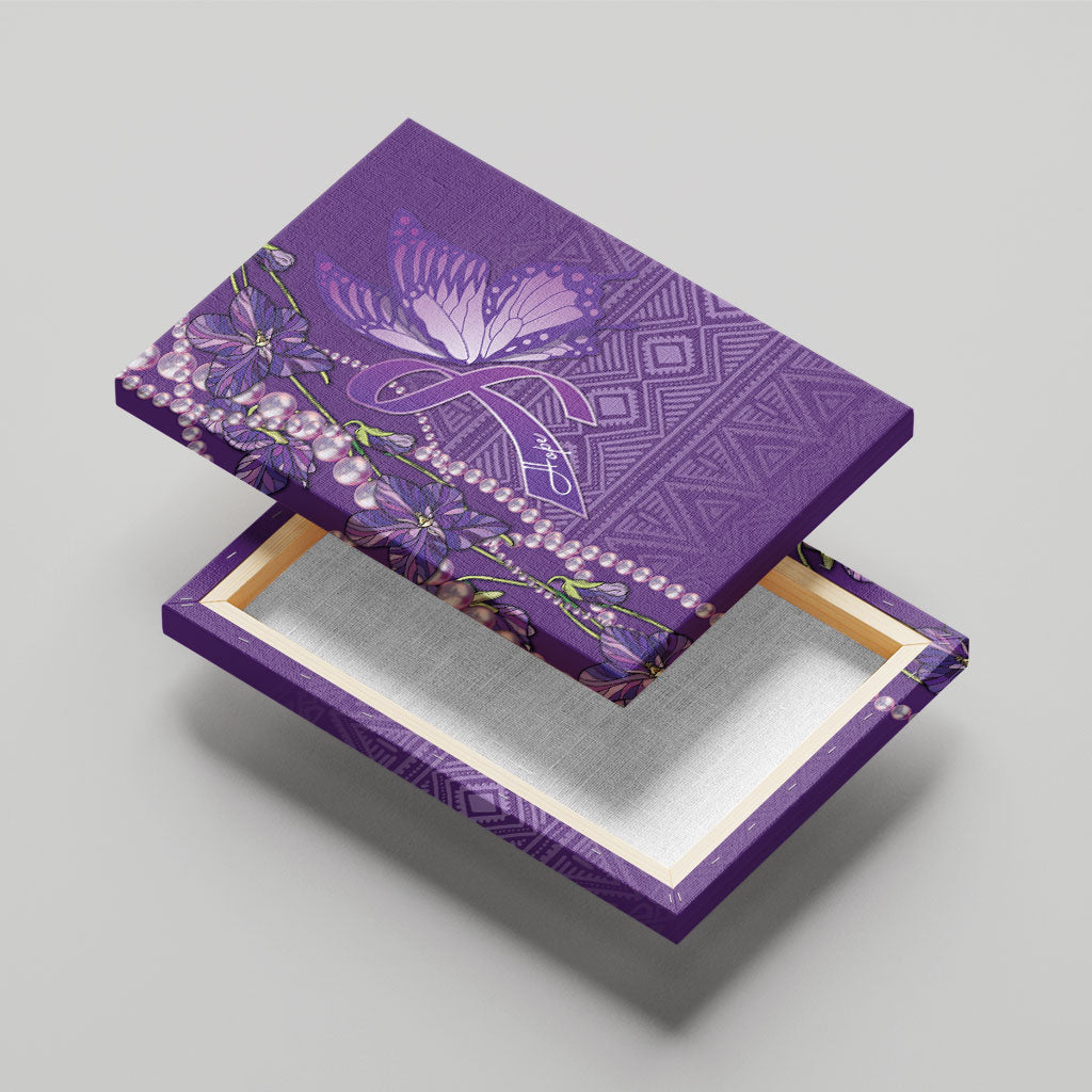 Lupus Awareness Purple Ribbon Butterfly Canvas Wall Art Hope