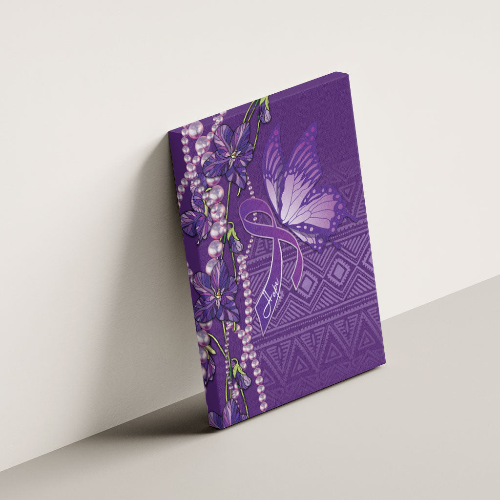 Lupus Awareness Purple Ribbon Butterfly Canvas Wall Art Hope