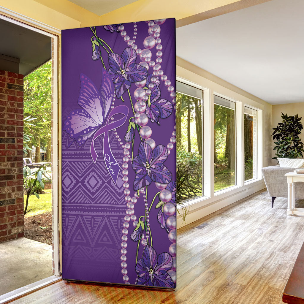 Lupus Awareness Purple Ribbon Butterfly Door Cover Hope