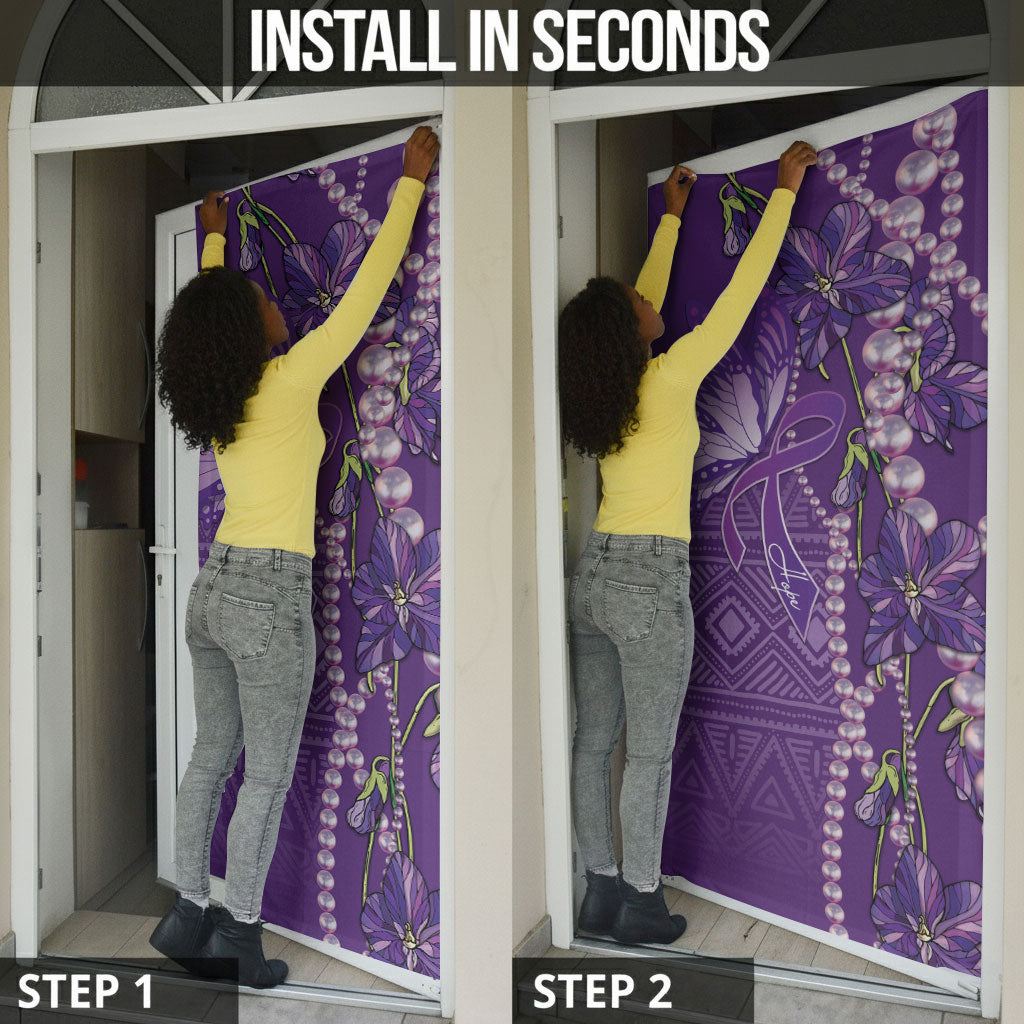 Lupus Awareness Purple Ribbon Butterfly Door Cover Hope