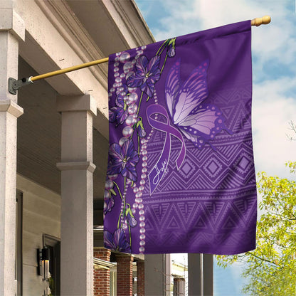 Lupus Awareness Purple Ribbon Butterfly Garden Flag Hope