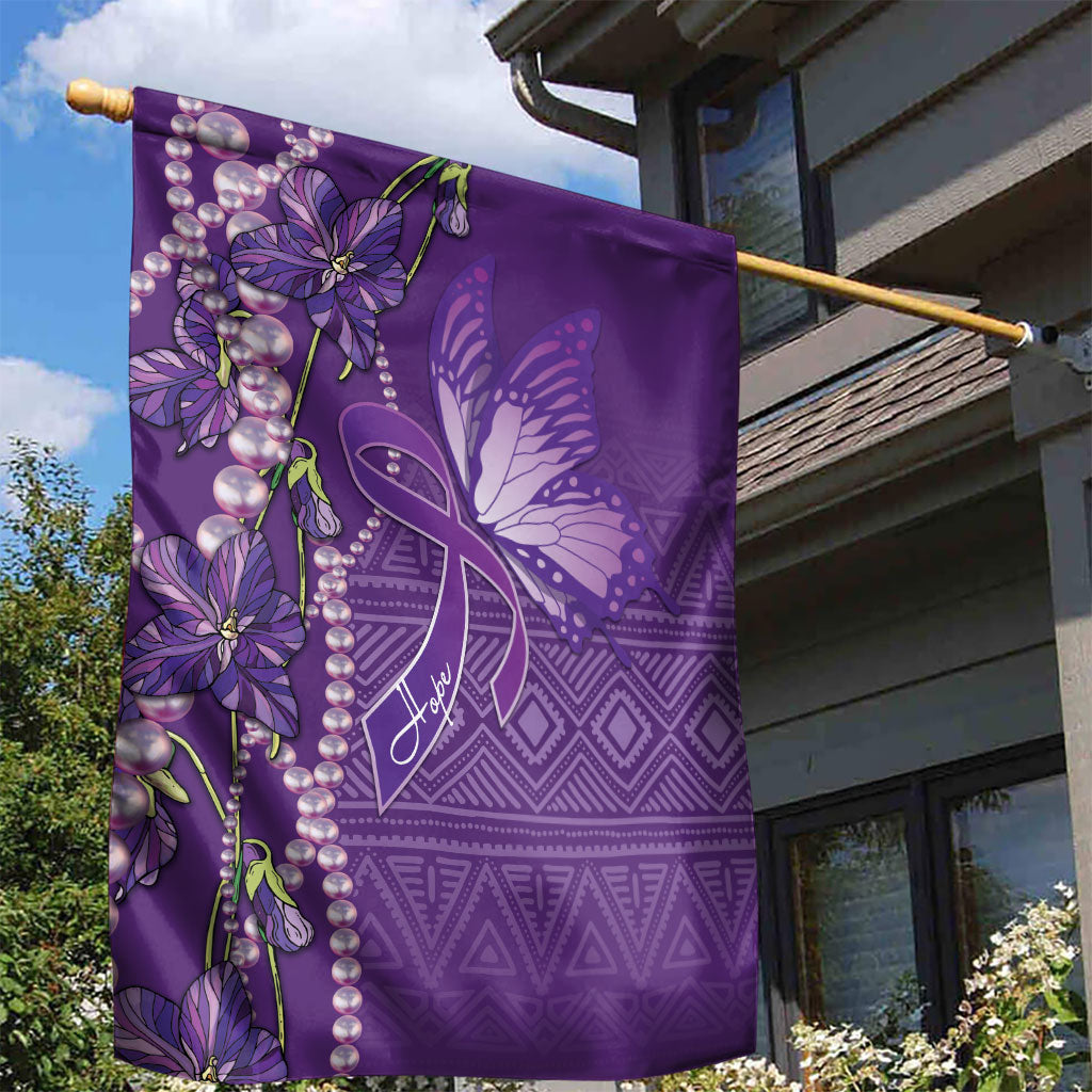 Lupus Awareness Purple Ribbon Butterfly Garden Flag Hope