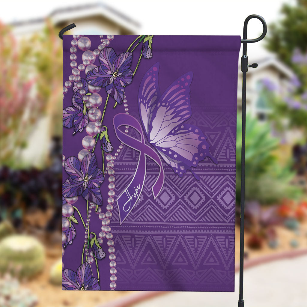 Lupus Awareness Purple Ribbon Butterfly Garden Flag Hope