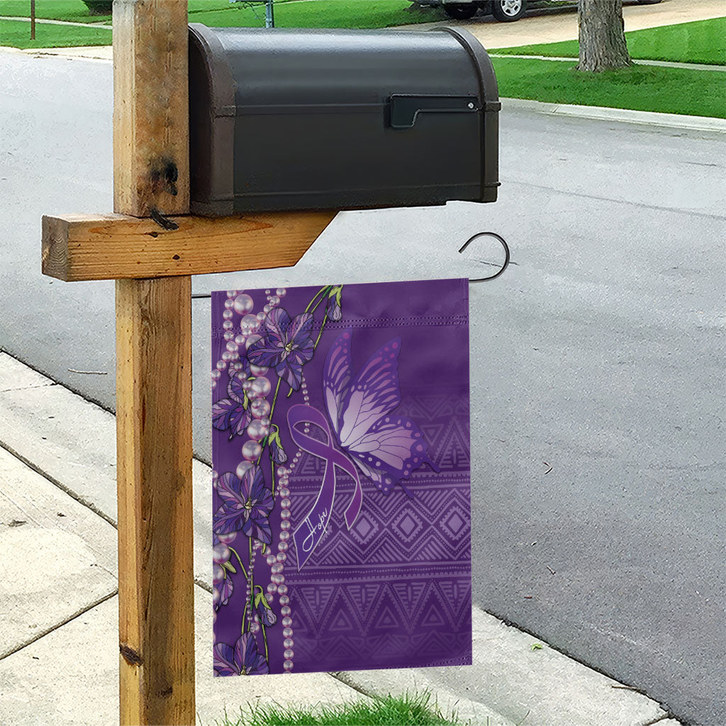 Lupus Awareness Purple Ribbon Butterfly Garden Flag Hope