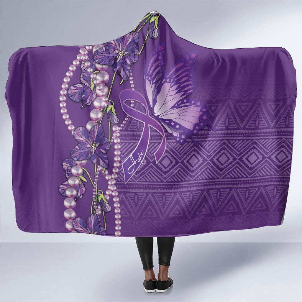 Lupus Awareness Purple Ribbon Butterfly Hooded Blanket Hope