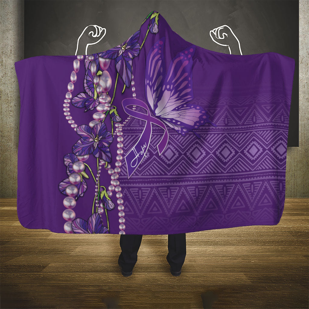 Lupus Awareness Purple Ribbon Butterfly Hooded Blanket Hope