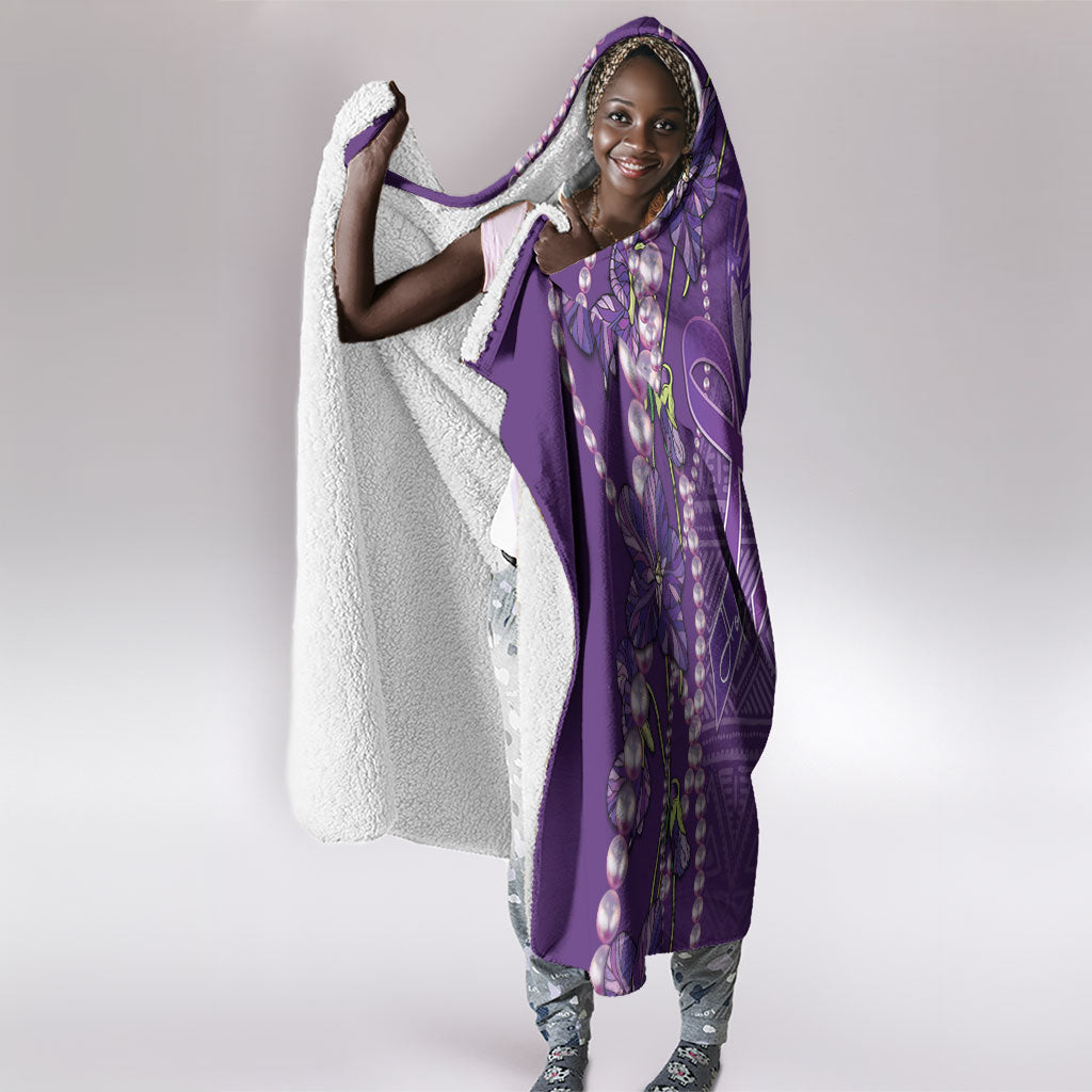 Lupus Awareness Purple Ribbon Butterfly Hooded Blanket Hope