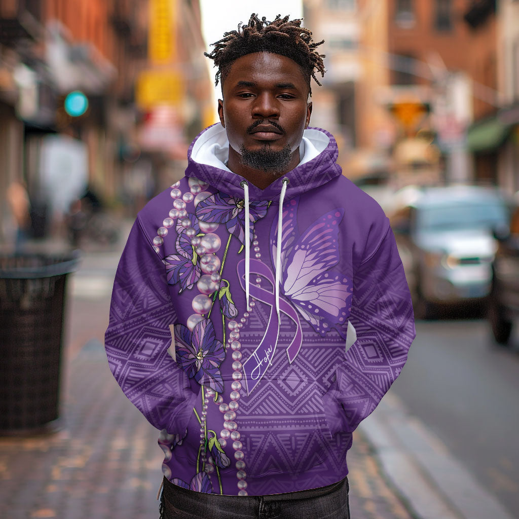 Lupus Awareness Purple Ribbon Butterfly Hoodie Hope