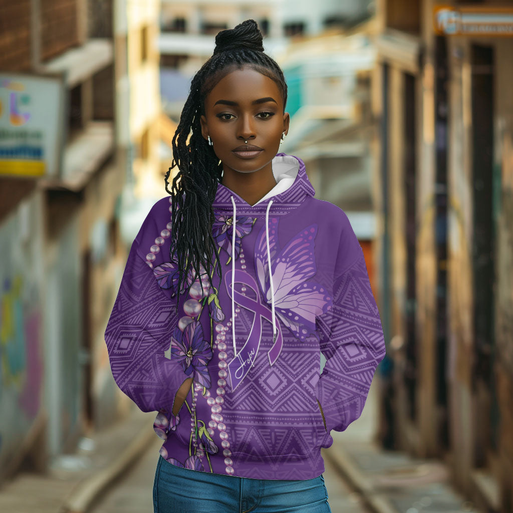Lupus Awareness Purple Ribbon Butterfly Hoodie Hope