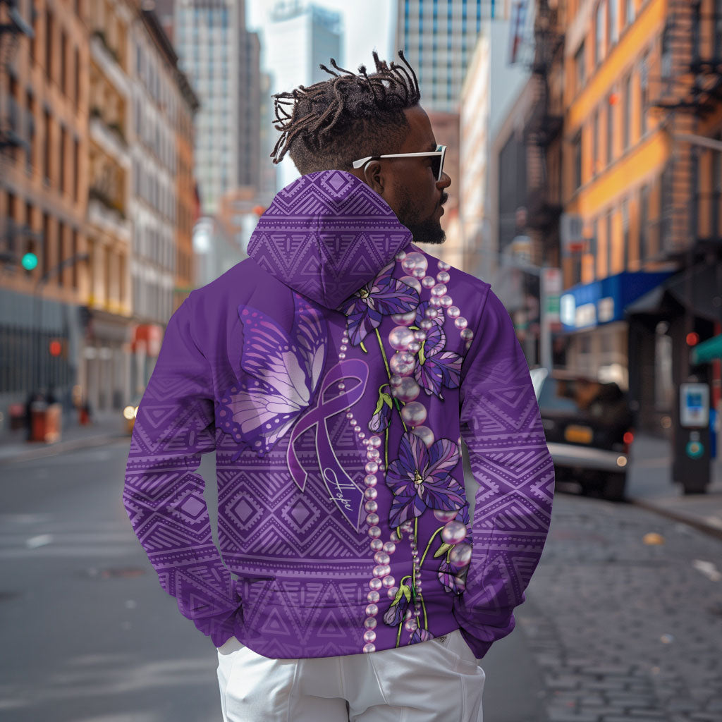 Lupus Awareness Purple Ribbon Butterfly Hoodie Hope