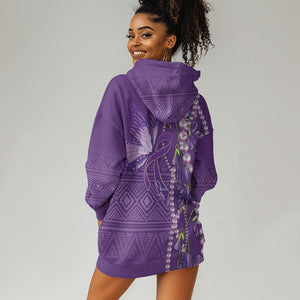 Lupus Awareness Purple Ribbon Butterfly Hoodie Dress Hope