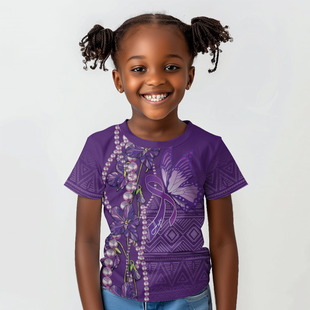 Lupus Awareness Purple Ribbon Butterfly Kid T shirt Hope
