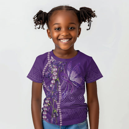 Lupus Awareness Purple Ribbon Butterfly Kid T shirt Hope
