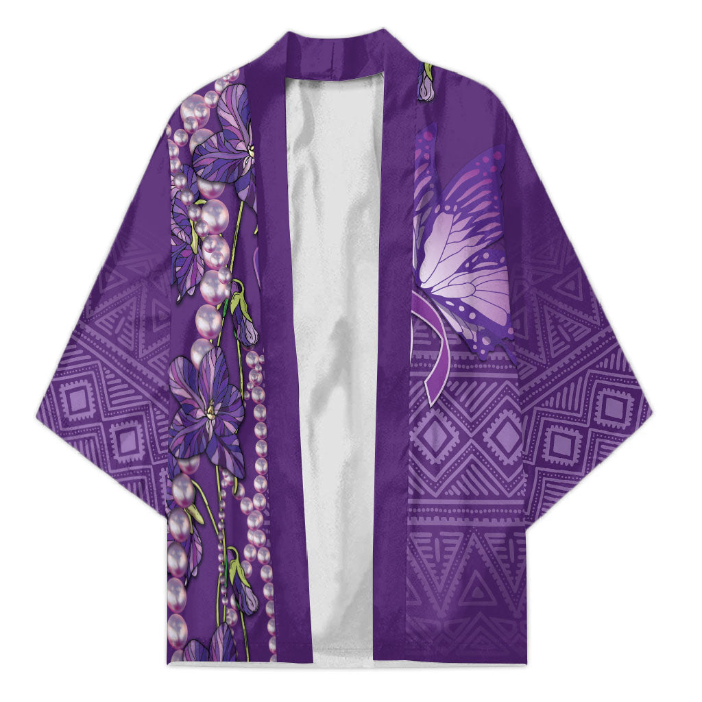 Lupus Awareness Purple Ribbon Butterfly Kimono Hope