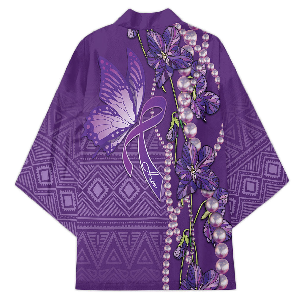 Lupus Awareness Purple Ribbon Butterfly Kimono Hope