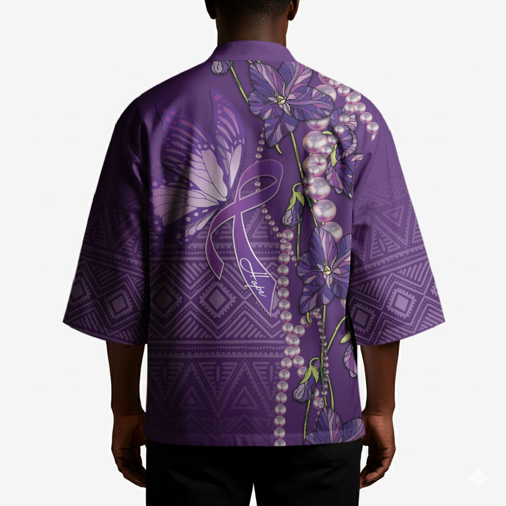 Lupus Awareness Purple Ribbon Butterfly Kimono Hope