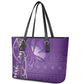 Lupus Awareness Purple Ribbon Butterfly Leather Tote Bag Hope