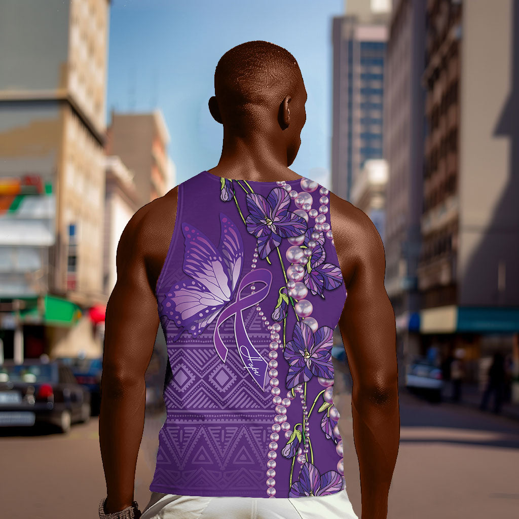 Lupus Awareness Purple Ribbon Butterfly Men Tank Top Hope