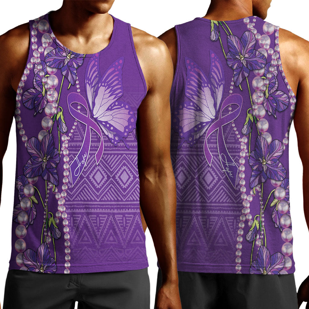 Lupus Awareness Purple Ribbon Butterfly Men Tank Top Hope