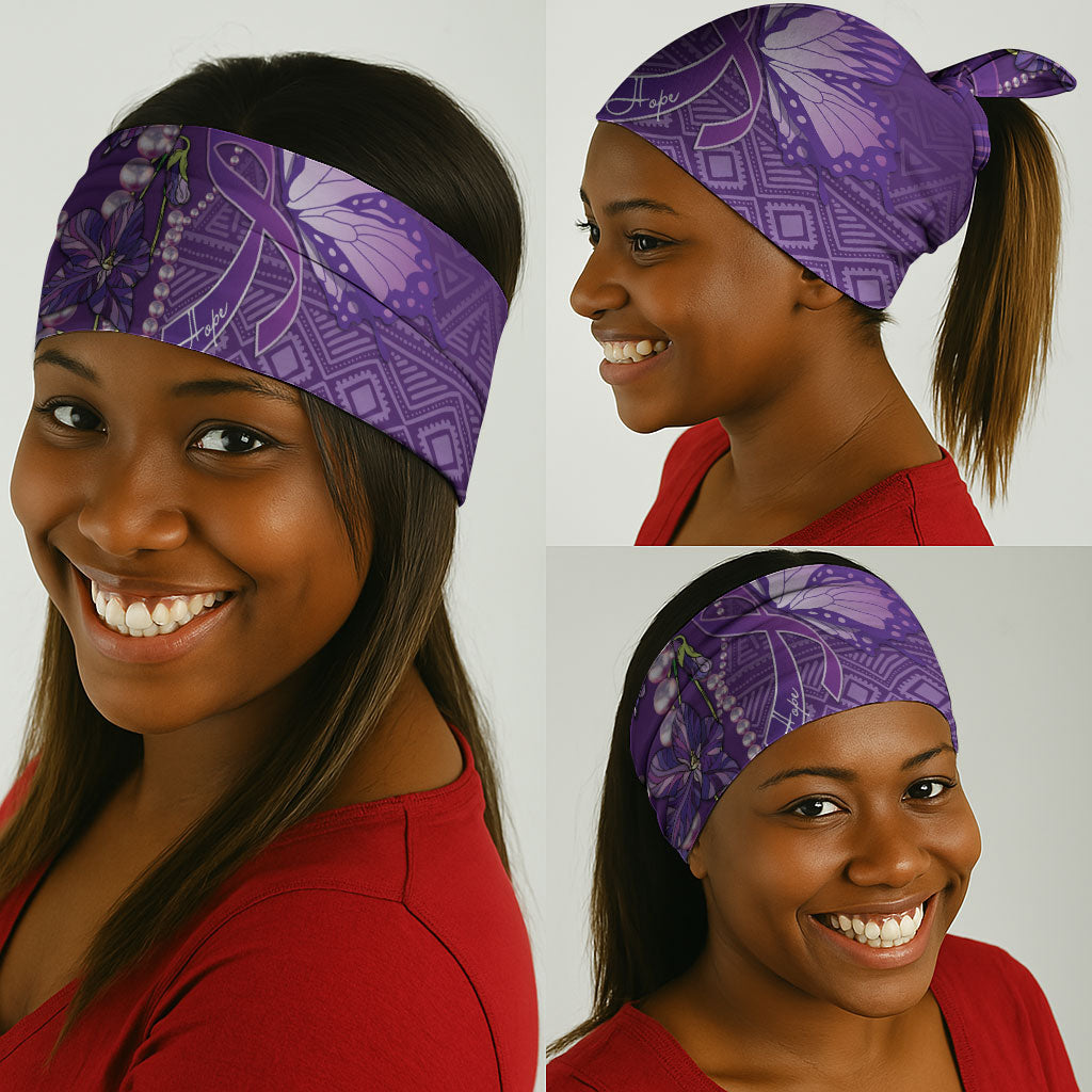 Lupus Awareness Purple Ribbon Butterfly Neck Gaiter Hope