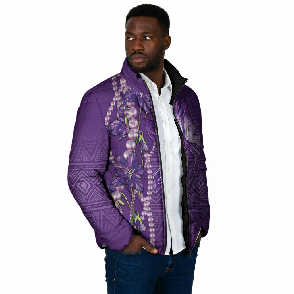 Lupus Awareness Purple Ribbon Butterfly Padded Jacket Hope