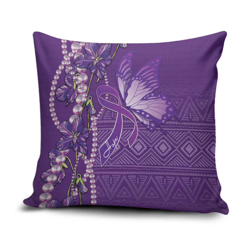 Lupus Awareness Purple Ribbon Butterfly Pillow Cover Hope