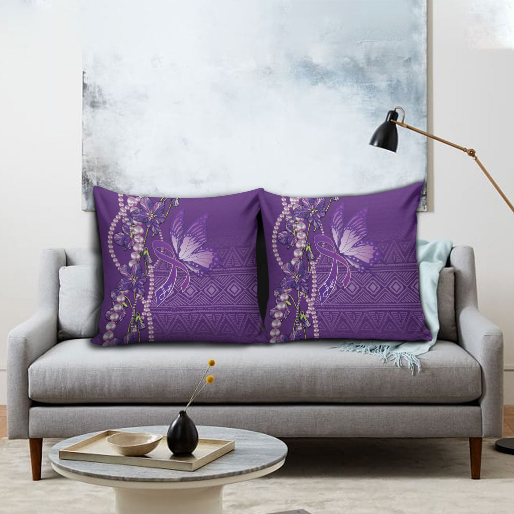 Lupus Awareness Purple Ribbon Butterfly Pillow Cover Hope