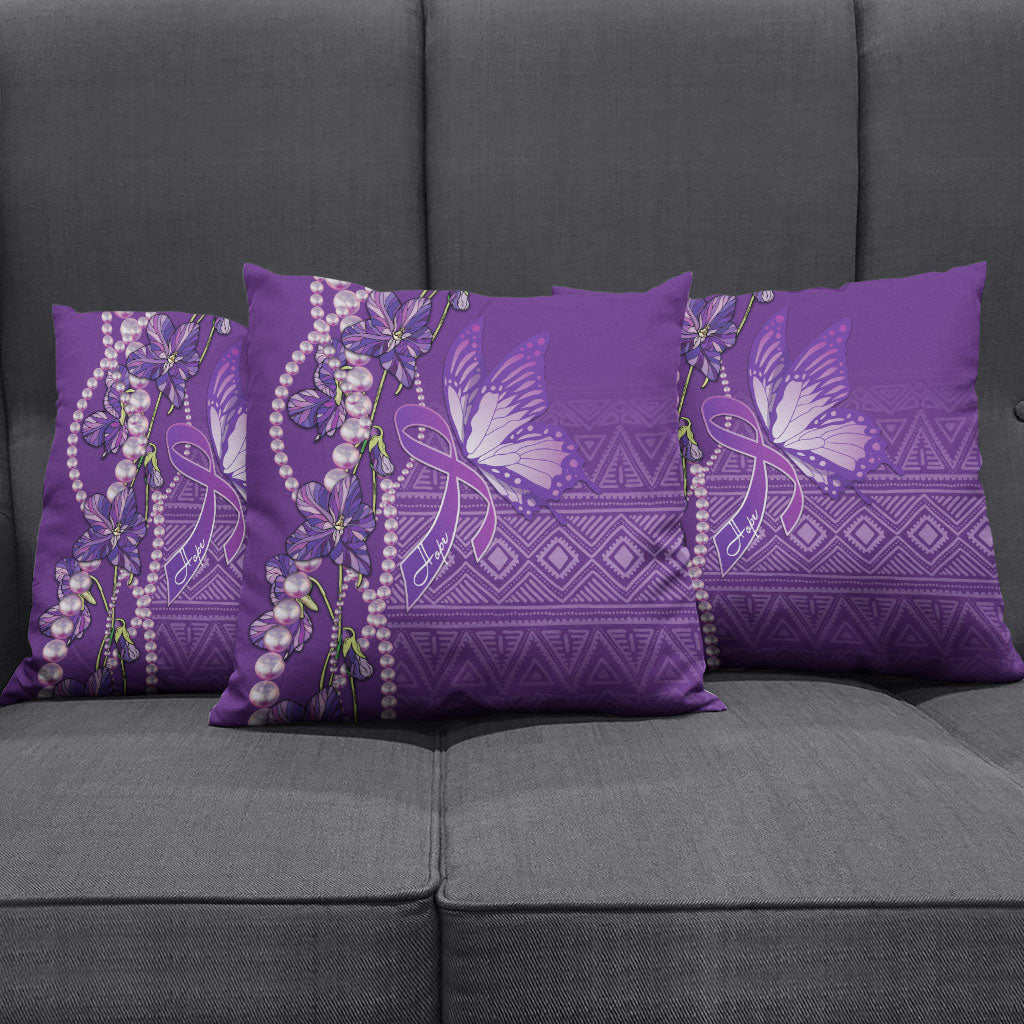 Lupus Awareness Purple Ribbon Butterfly Pillow Cover Hope