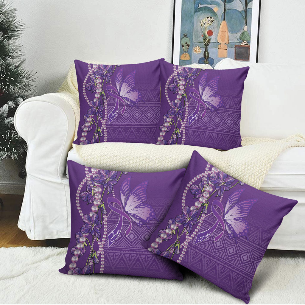 Lupus Awareness Purple Ribbon Butterfly Pillow Cover Hope