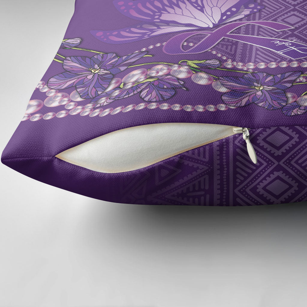Lupus Awareness Purple Ribbon Butterfly Pillow Cover Hope