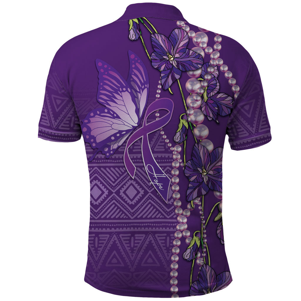 Lupus Awareness Purple Ribbon Butterfly Polo Shirt Hope