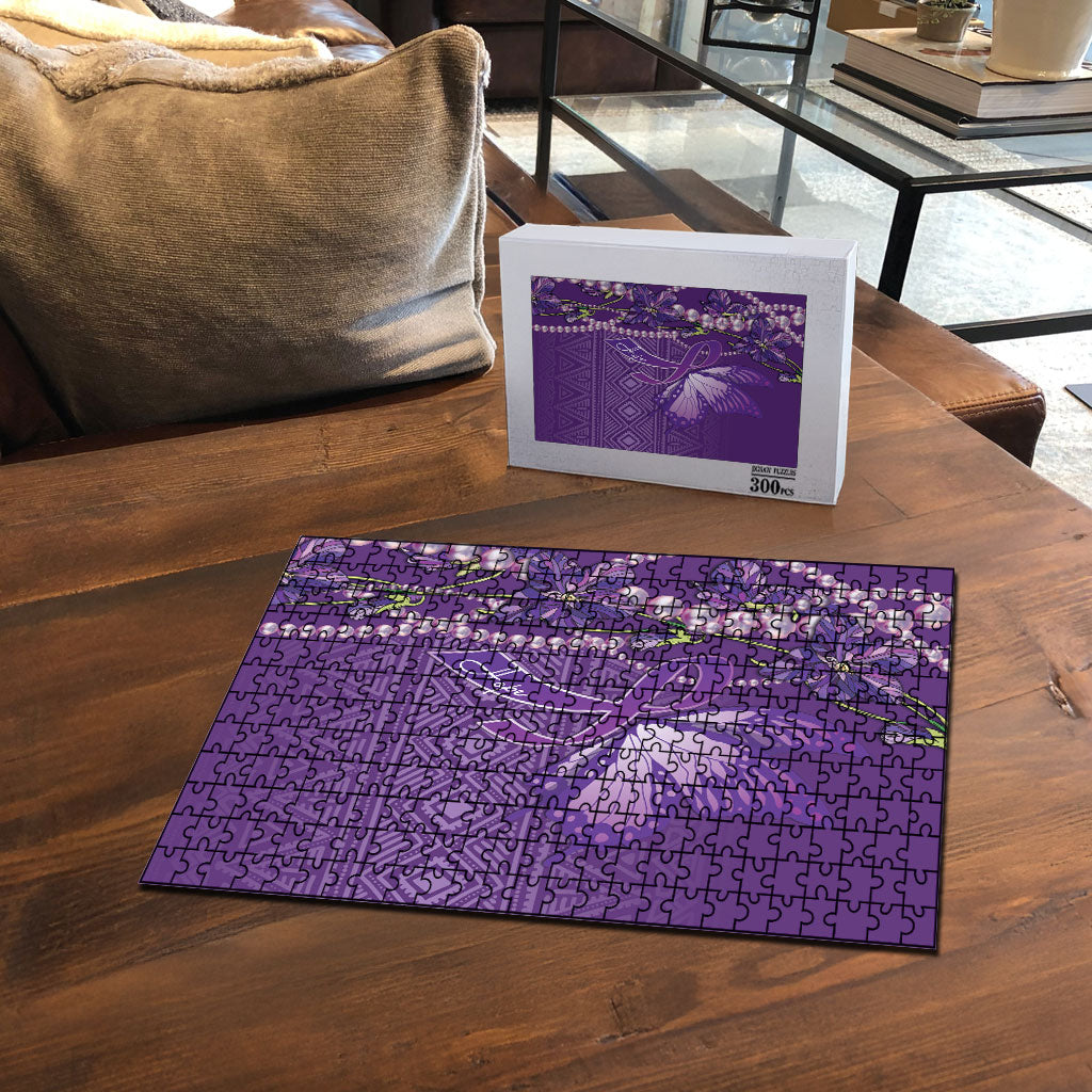 Lupus Awareness Purple Ribbon Butterfly Puzzle Hope
