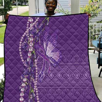 Lupus Awareness Purple Ribbon Butterfly Quilt Hope