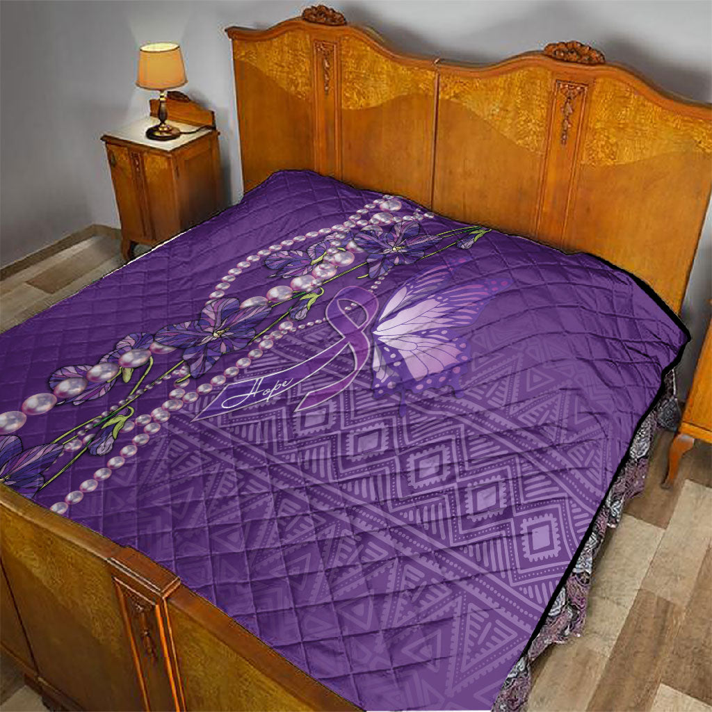 Lupus Awareness Purple Ribbon Butterfly Quilt Hope