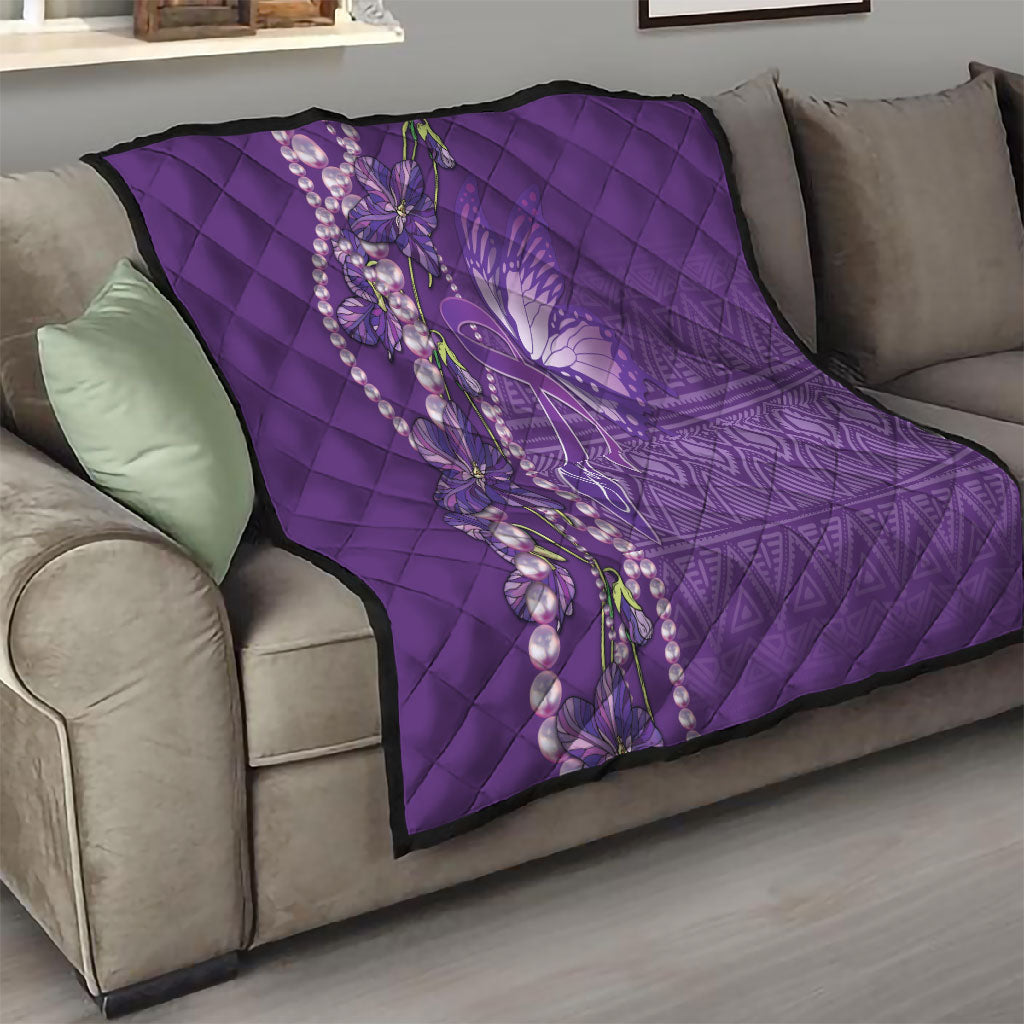 Lupus Awareness Purple Ribbon Butterfly Quilt Hope