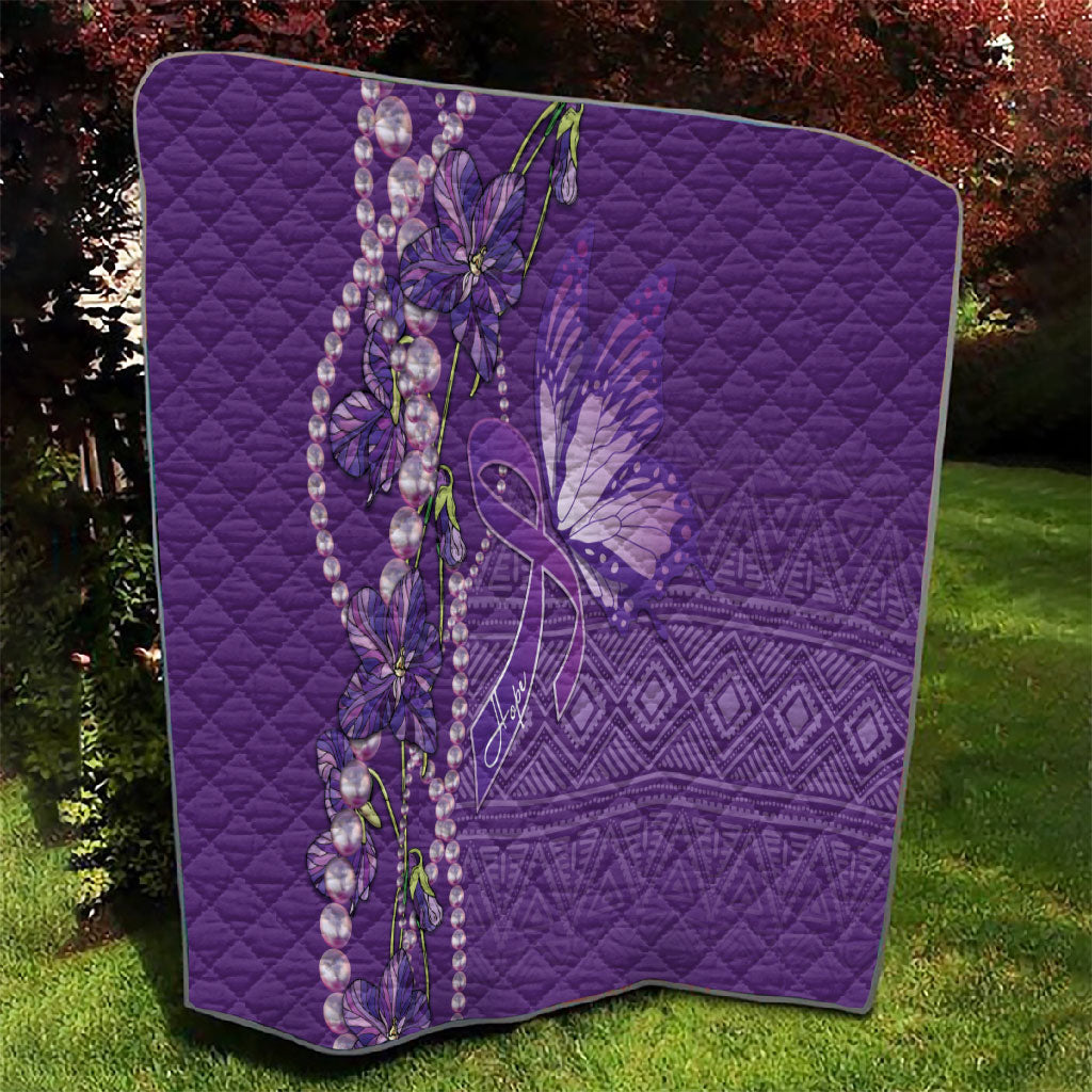Lupus Awareness Purple Ribbon Butterfly Quilt Hope