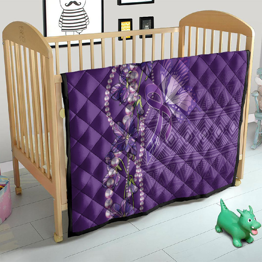 Lupus Awareness Purple Ribbon Butterfly Quilt Hope