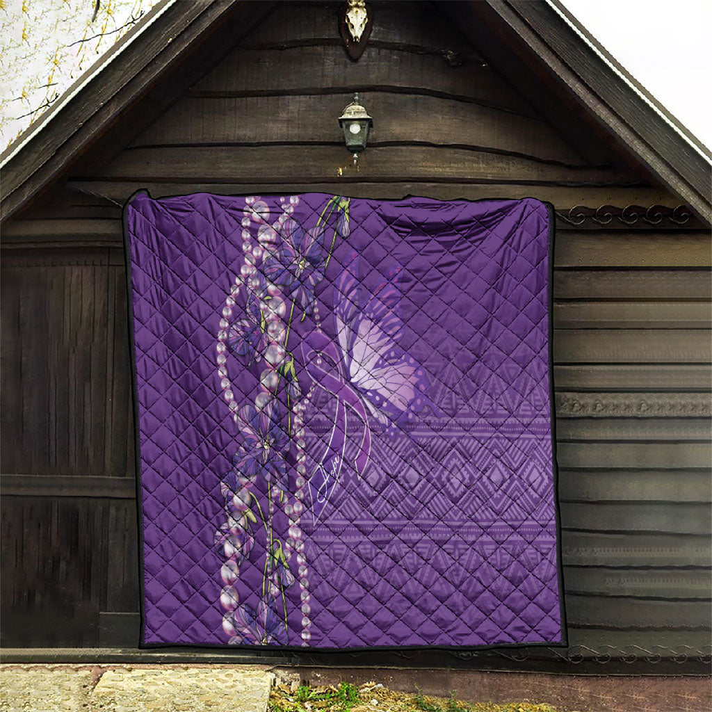Lupus Awareness Purple Ribbon Butterfly Quilt Hope