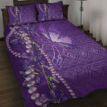 Lupus Awareness Purple Ribbon Butterfly Quilt Bed Set Hope