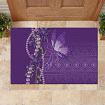 Lupus Awareness Purple Ribbon Butterfly Rubber Doormat Hope