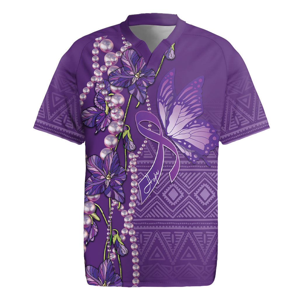 Lupus Awareness Purple Ribbon Butterfly Rugby Jersey Hope