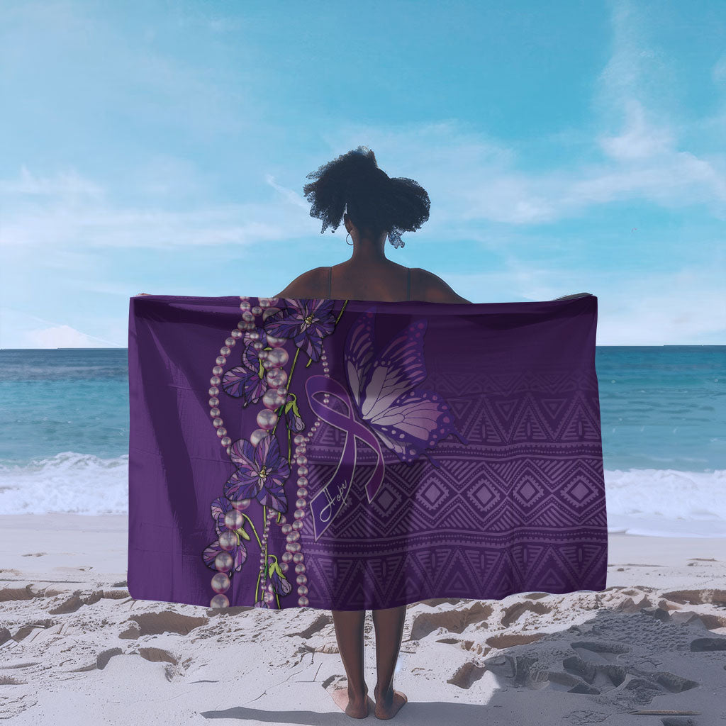 Lupus Awareness Purple Ribbon Butterfly Sarong Hope
